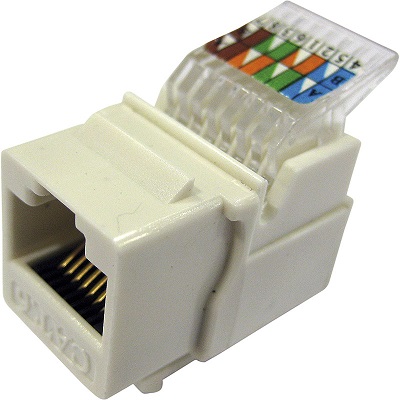 Frutto Keystone RJ45 Cat 6 UTP Bianco
